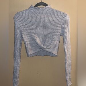 gray cropped sweater